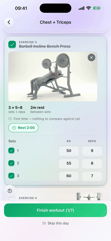 Exercise animations